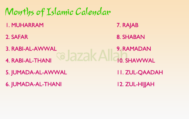 number of months in islamic calendar